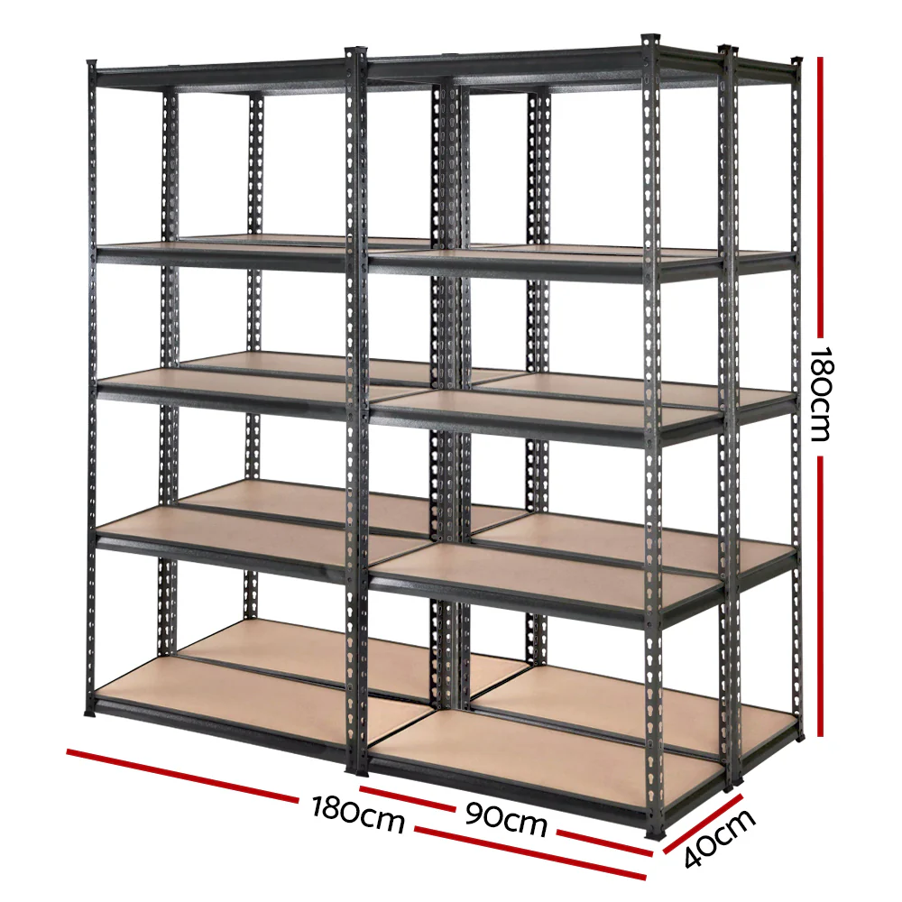 Giantz 4x1.8M Garage Shelving Warehouse Rack Pallet Racking Storage Charcoal - Nurns