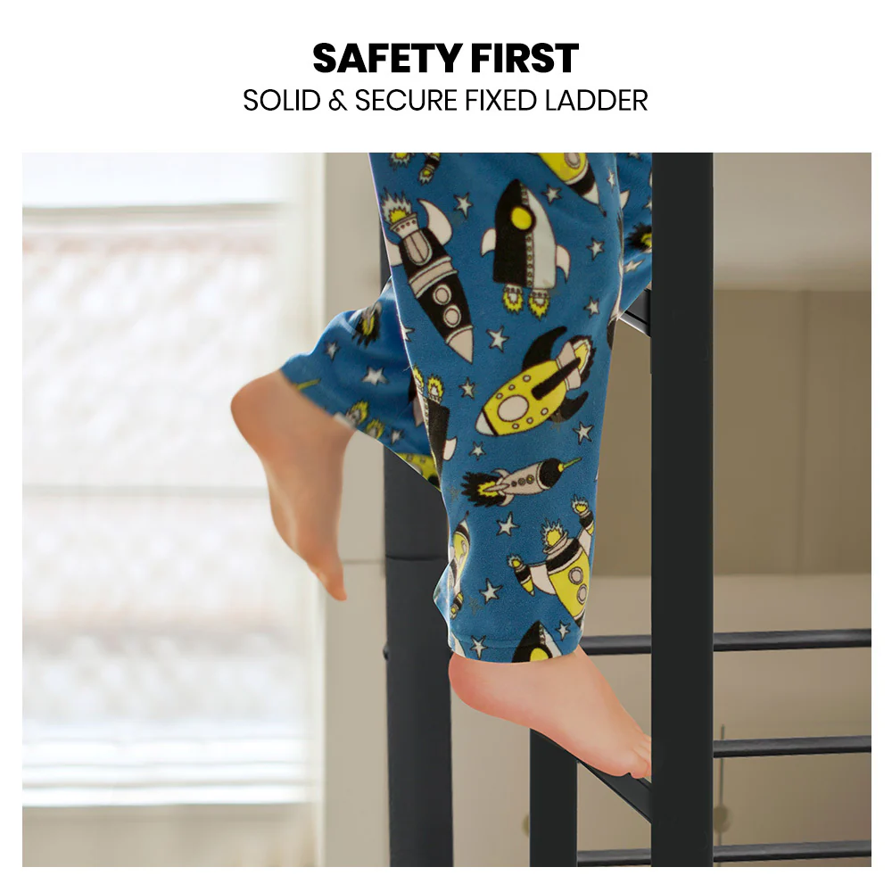 Maia Metal over Bunk Bed Frame - Matte Dark Grey Double - Nurns