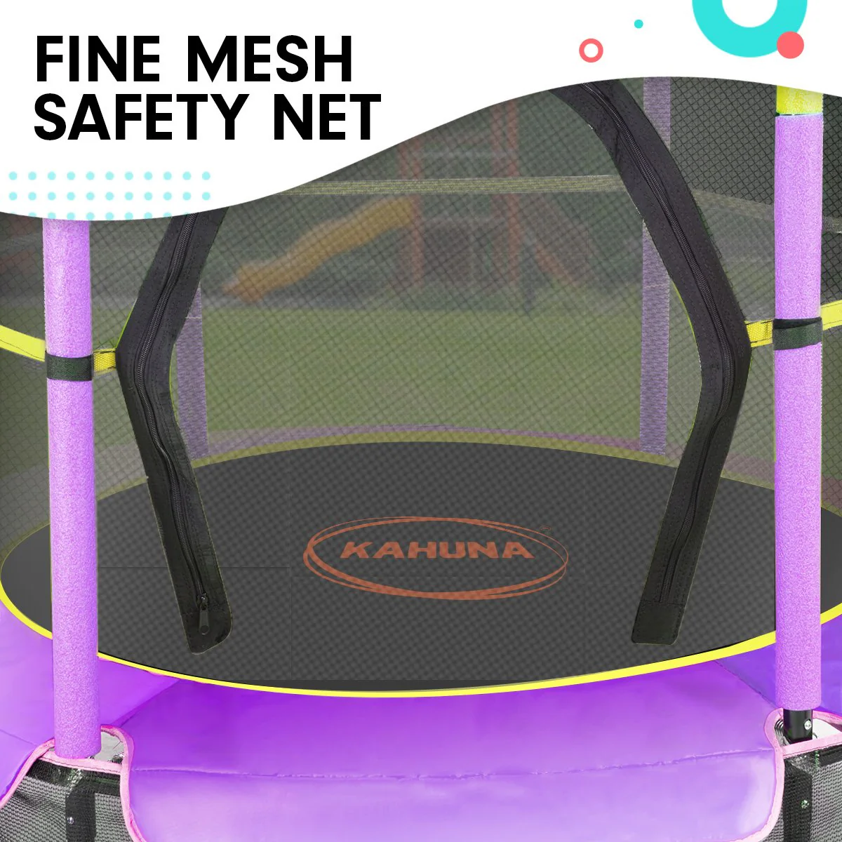 Kahuna Trampoline 4.5FT Round Free Safety Net Spring Pad Cover Mat Outdoor Yellow Purple - Nurns