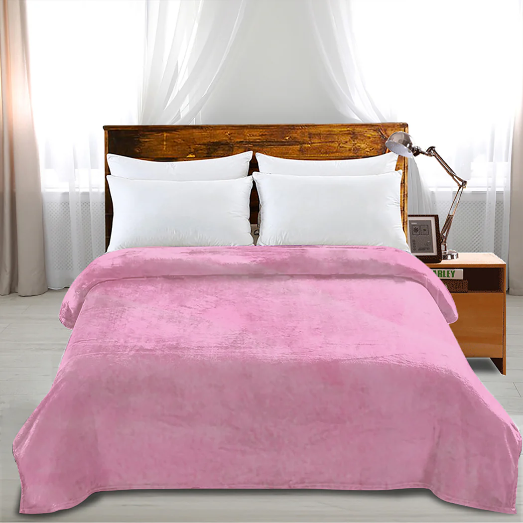 Waylon Throw Ultra-Soft Blanket 320gsm 220x160cm Warm - Pink - Nurns