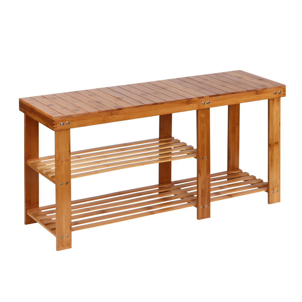 Artiss Bamboo Shoe Rack Bench - Nurns