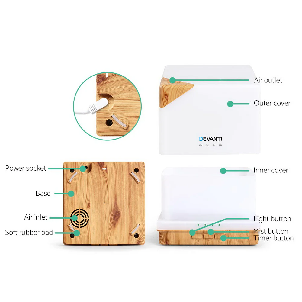 Aroma Diffuser Aromatherapy Humidifier 600ml - Nurns