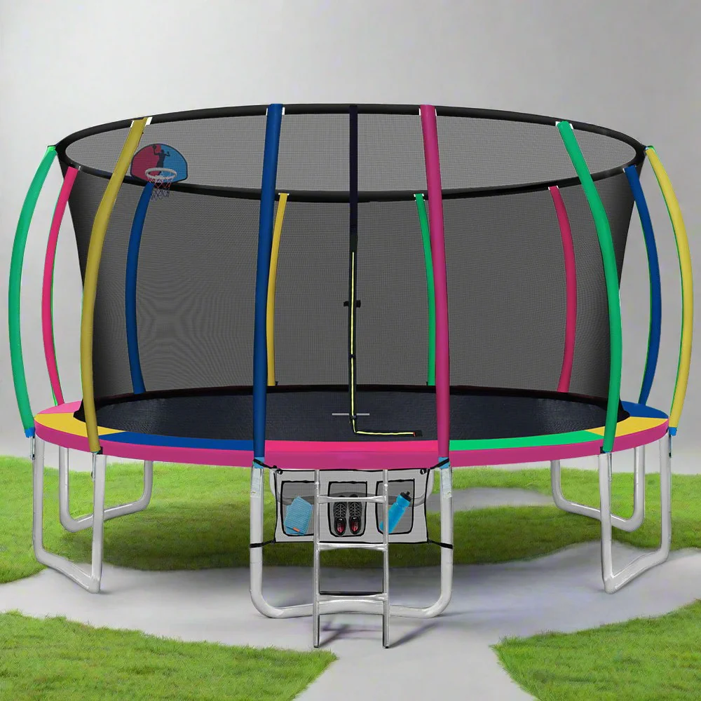 Everfit Trampoline for Kids 16FT with Ladder Enclosure Safety Net Rebounder Colors - Nurns