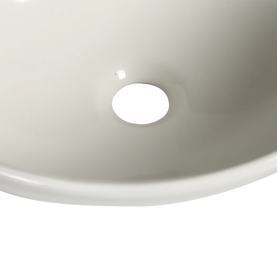 Round Ceramic Basin Bathroom Wash Counter Top Hand Wash Bowl Sink Vanity Above Basins - Nurns