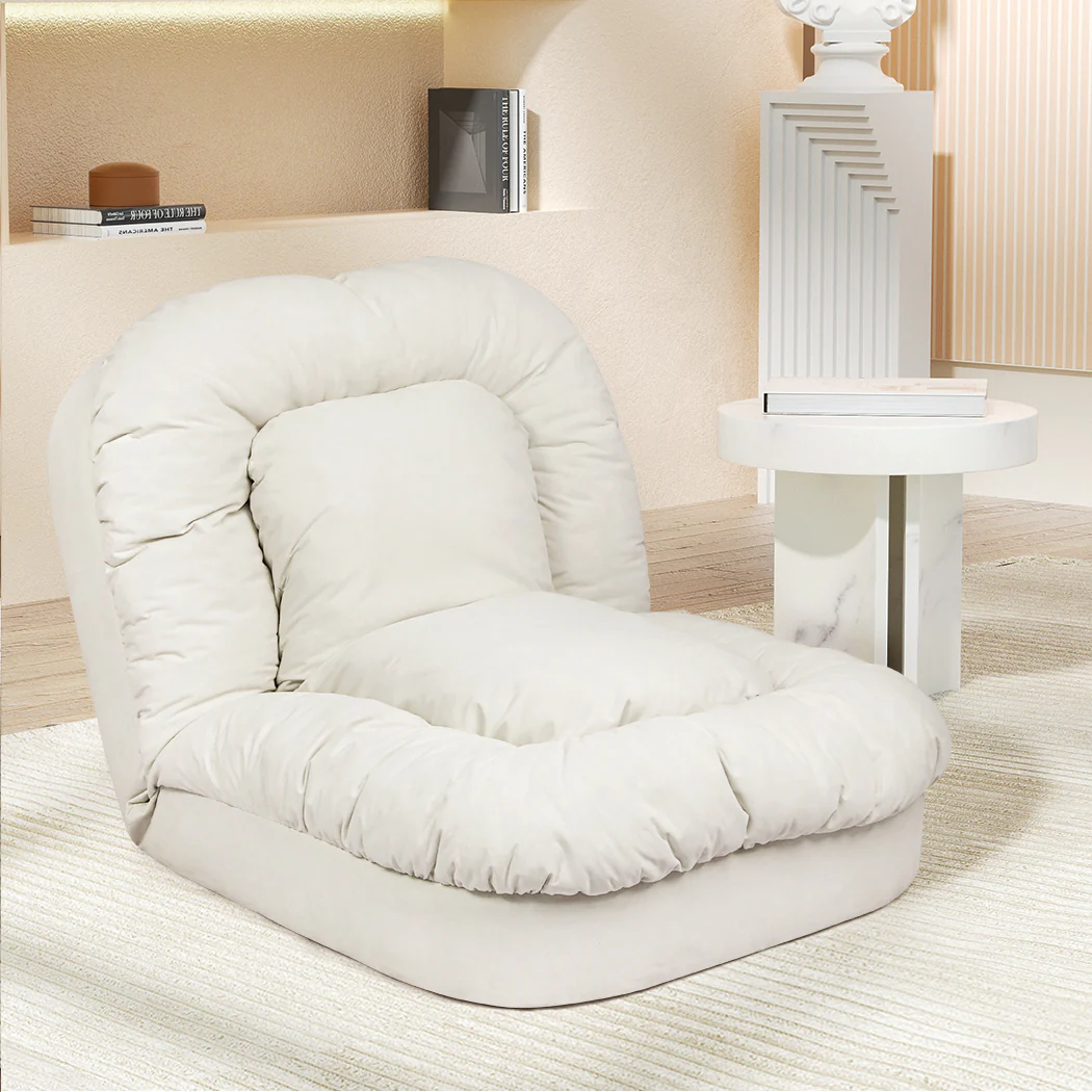 Mirabel Convertible Lounge Floor Sofa Bed - White - Nurns