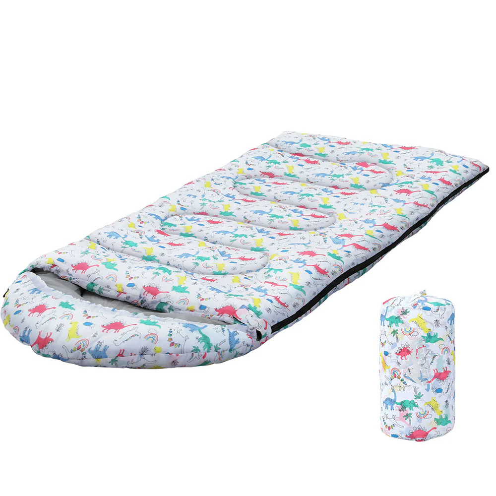Sleeping Bag Kids Single Bags 180cm Thermal Camping Hiking - White - Nurns