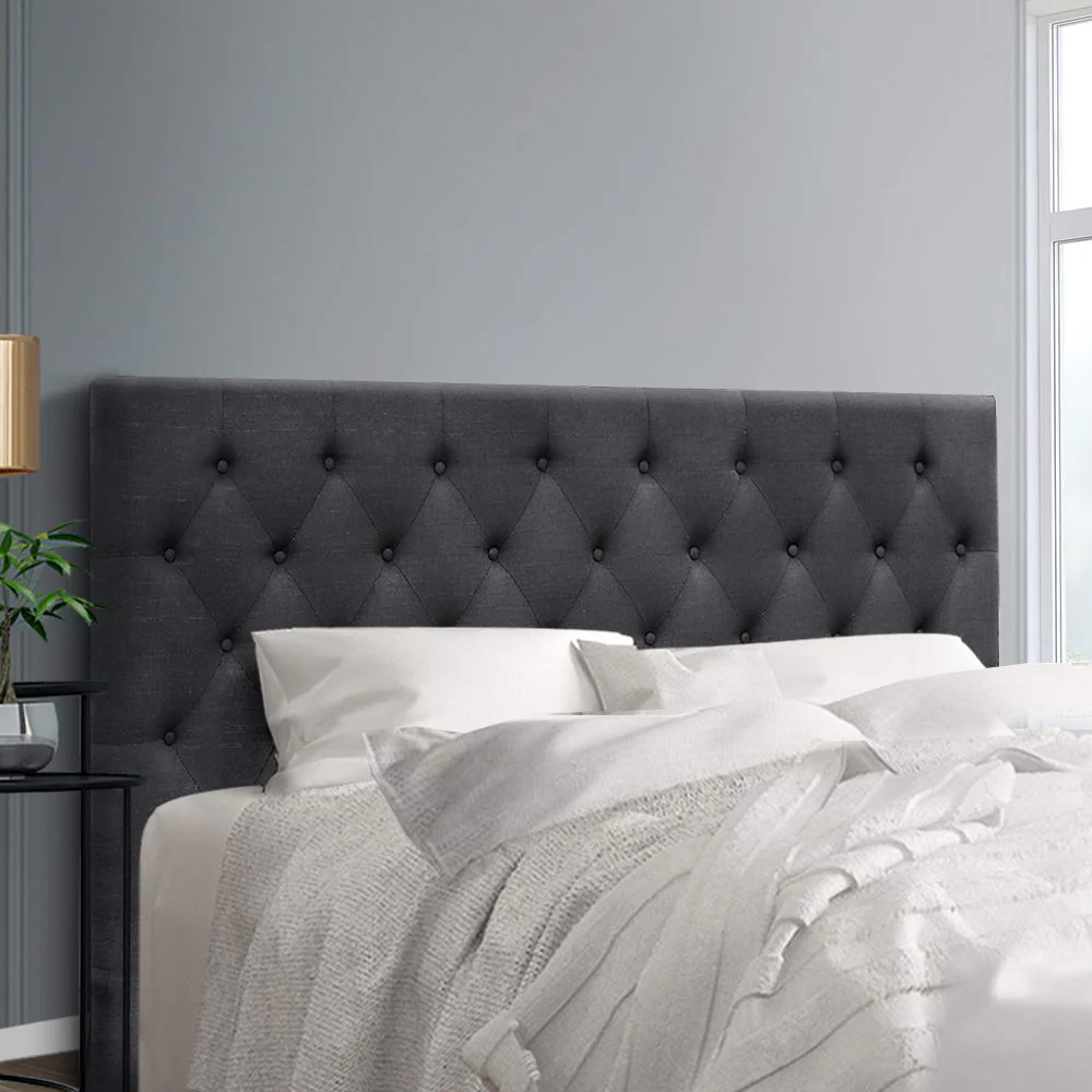 Bed Headboard Fabric - Charcoal King - Nurns
