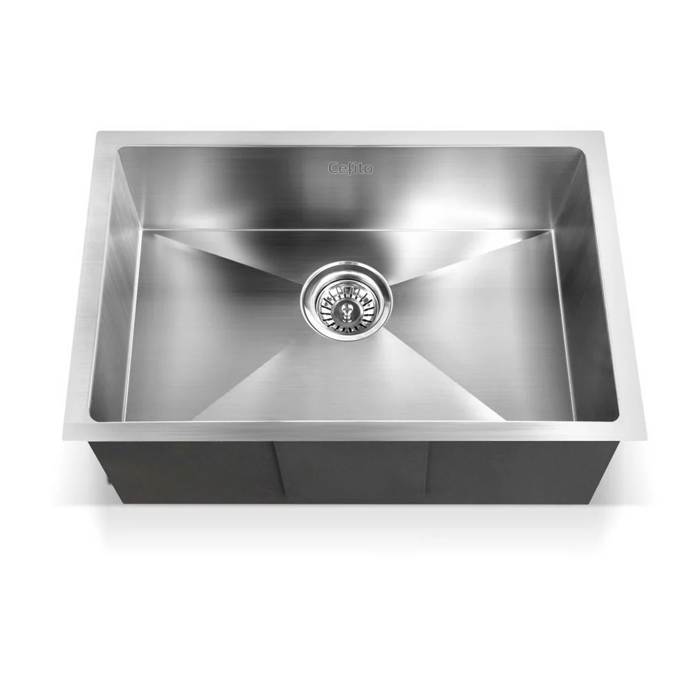 Cefito Kitchen Sink 60X45cm Stainless Steel Basin Single Bowl Silver - Nurns