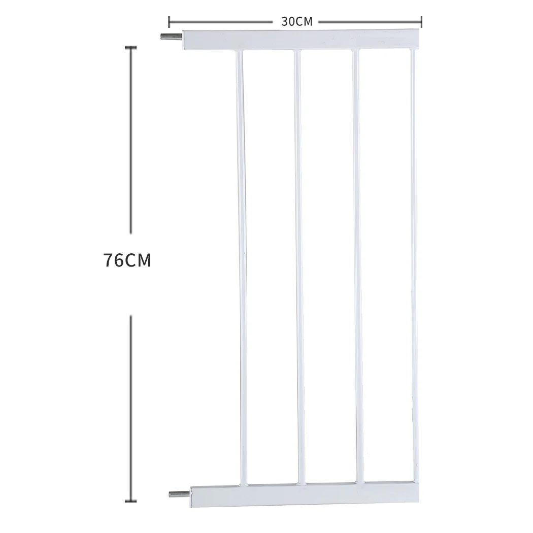 Baby Kids Safety Security Gate Stair Barrier Doors Extension Panels 30cm White - Nurns