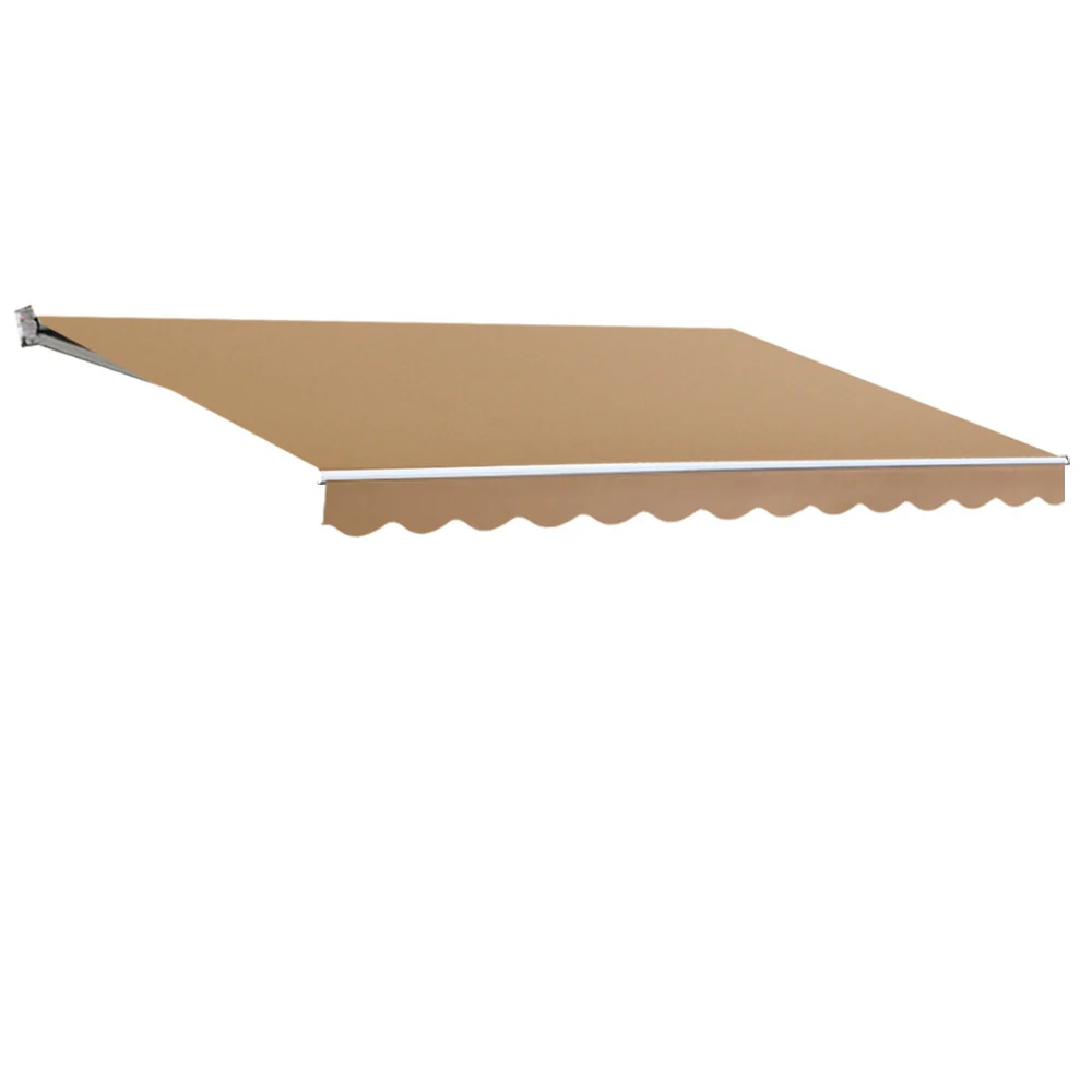 Instahut Retractable Folding Arm Awning Manual Sunshade 4Mx3M Beige - Nurns
