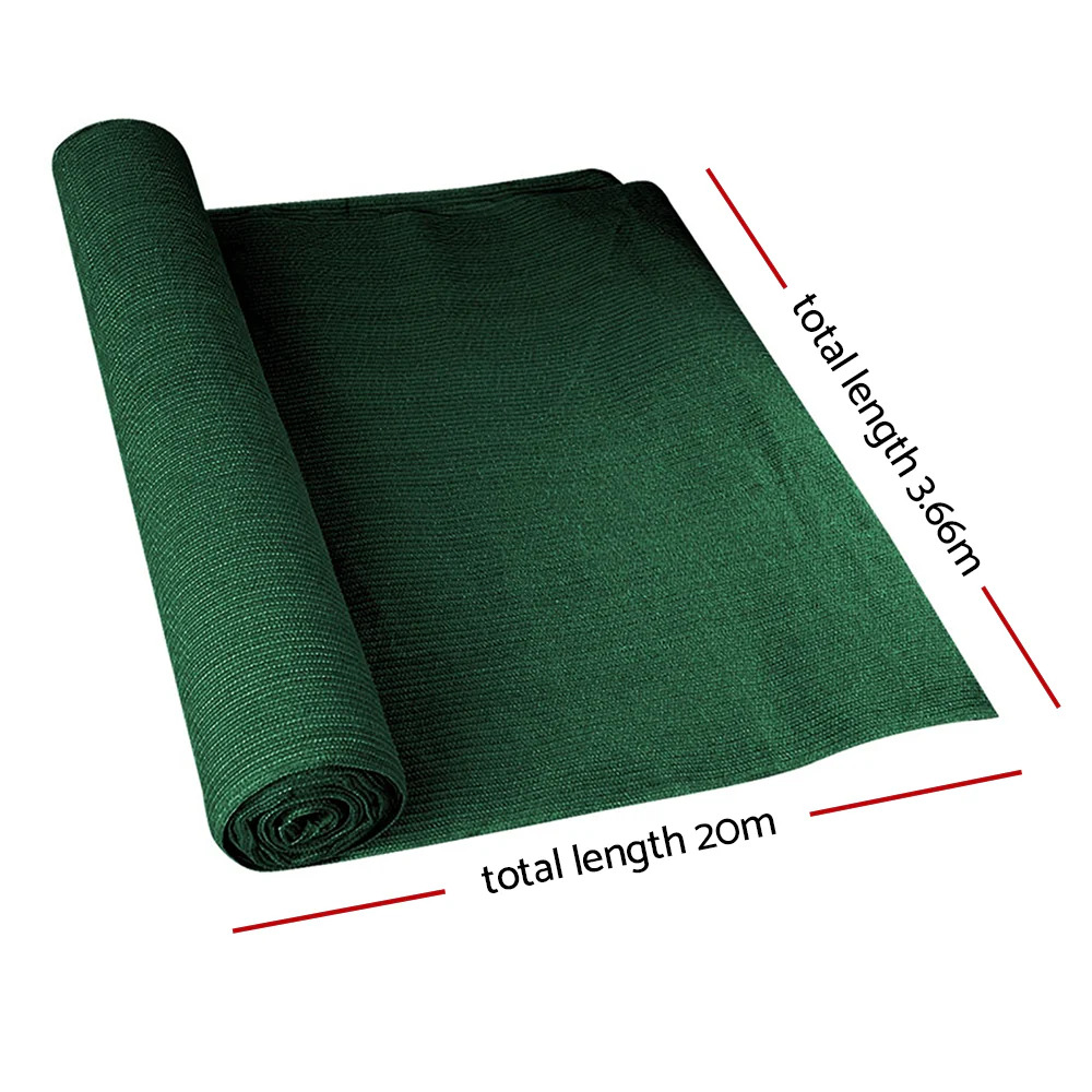 Instahut 90% Shade Cloth 3.66x20m Shade cloth Sail Heavy Duty Green - Nurns