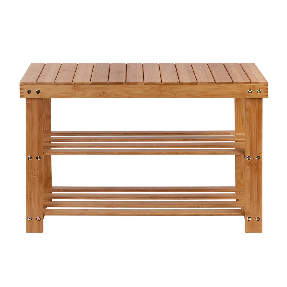 Artiss Shoe Rack Shoe Bench 10 Pairs Bamboo - Nurns