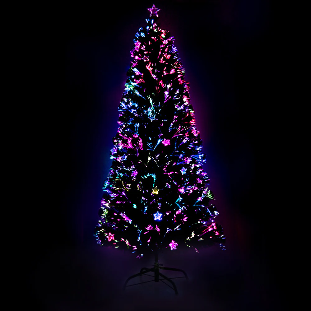 6ft 1.8m 250 Tips Christmas Tree Optic Fibre Xmas tree - Multi Colour - Nurns