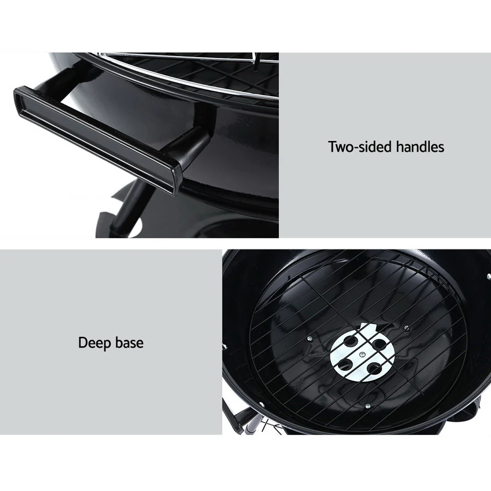 Charcoal BBQ Smoker Drill Outdoor Camping Patio Barbeque Steel Oven - Nurns