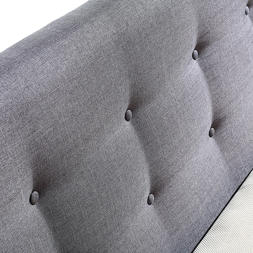 Paisley Deluxe Linen Bed Frame Fabric - Grey Double - Nurns