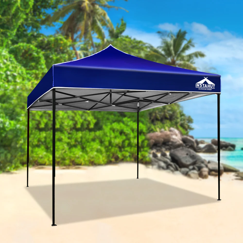 Instahut Gazebo Pop Up Marquee 3x3 Folding Tent Outdoor Camping 500D Oxford Blue - Nurns