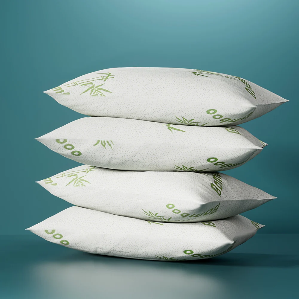 Set of 4 Bamboo Pillow Family Hotel - Nurns