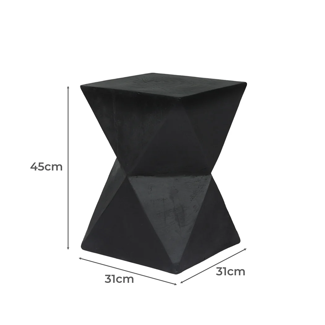 Idelle Side End Table Terrazzo Geometric - Black - Nurns