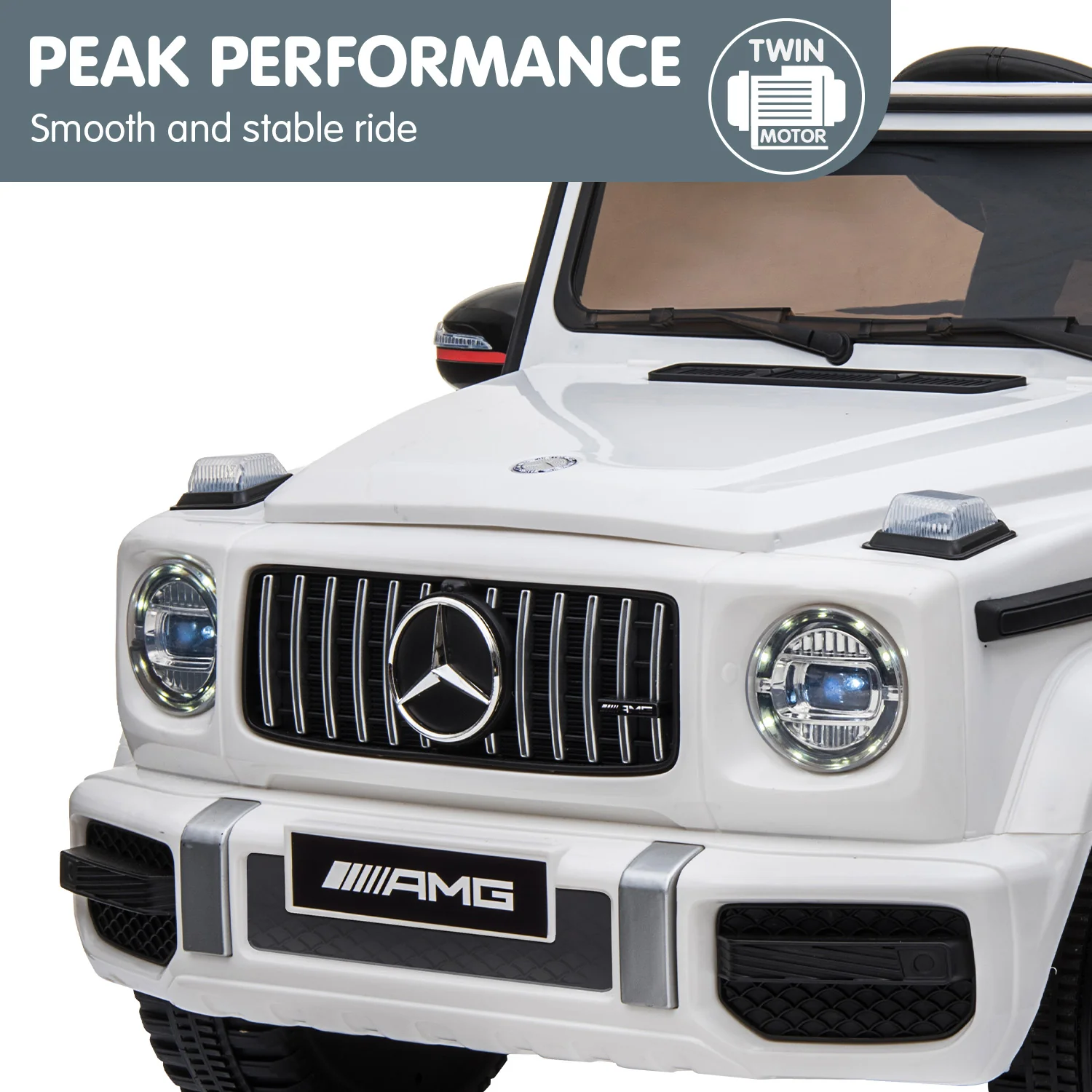 Mercedes Benz AMG G63 Licensed Kids Ride On Electric Car Remote Control - White - Nurns