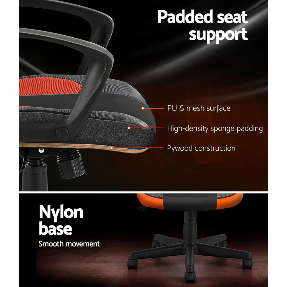 Artiss Gaming Office Chair Computer Executive Racing Chairs High Back Orange - Nurns