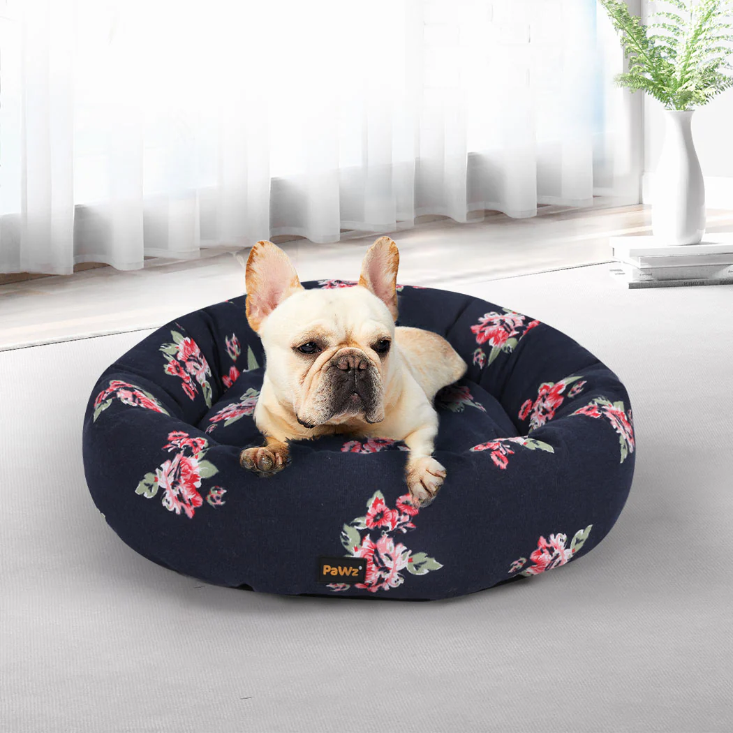 SMALL Dog Beds Calming Pet Washable - Navy - Nurns