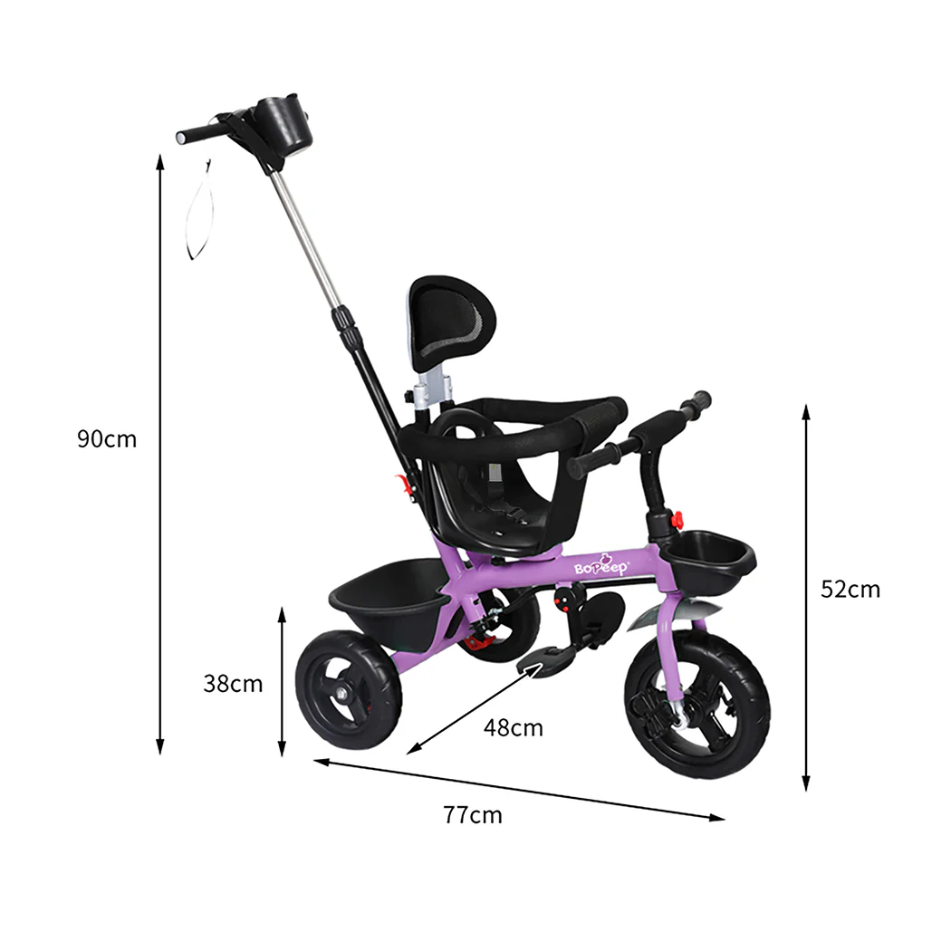 Kids Tricycle Ride On Trike Toddler - Purple - Nurns