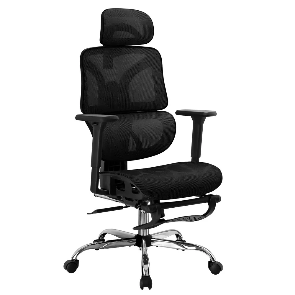 Artiss Ergonomic Office Chair Footrest Black - Nurns