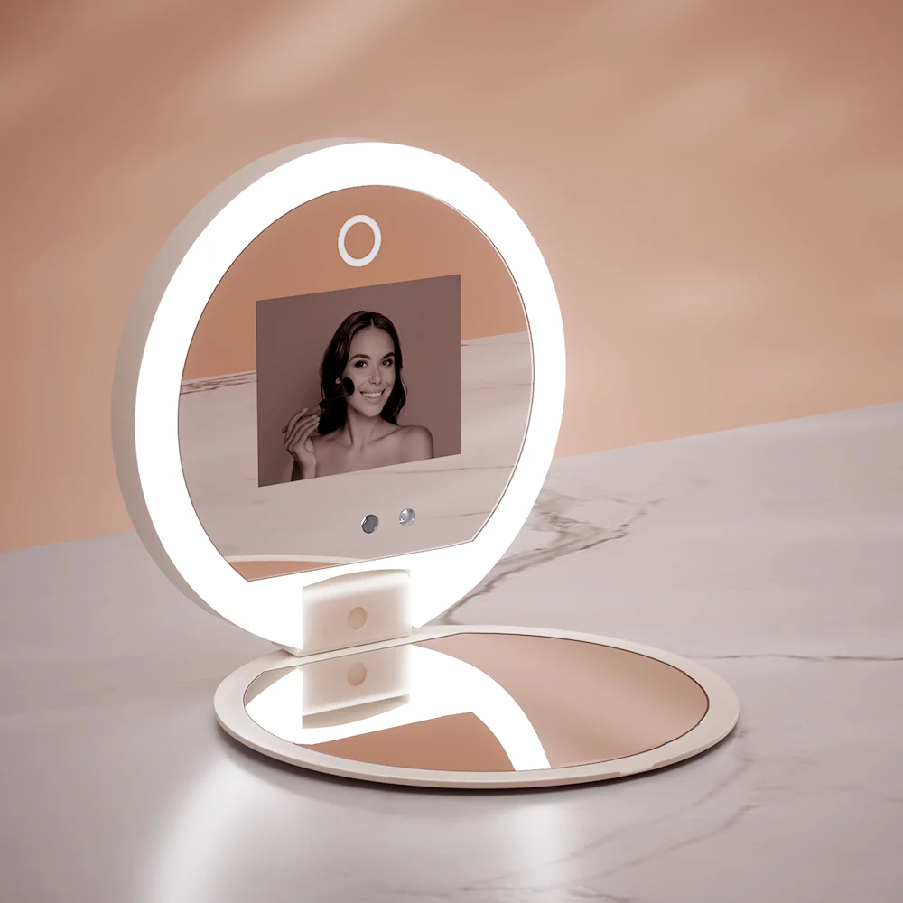 Compact Makeup Mirror with UV Camera for Sunscreen Test Portable Travel - Nurns