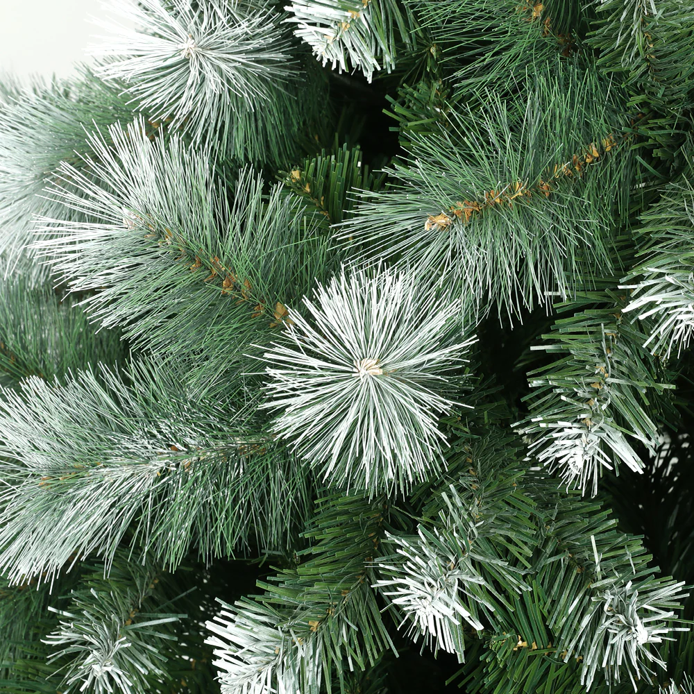 9ft 2.7m 1765 Tips Christmas Tree with Pine Needle Snowy Xmas Tree Green - Nurns