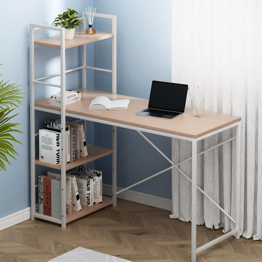 Artiss Computer Desk Shelf Oak 120cm - Nurns