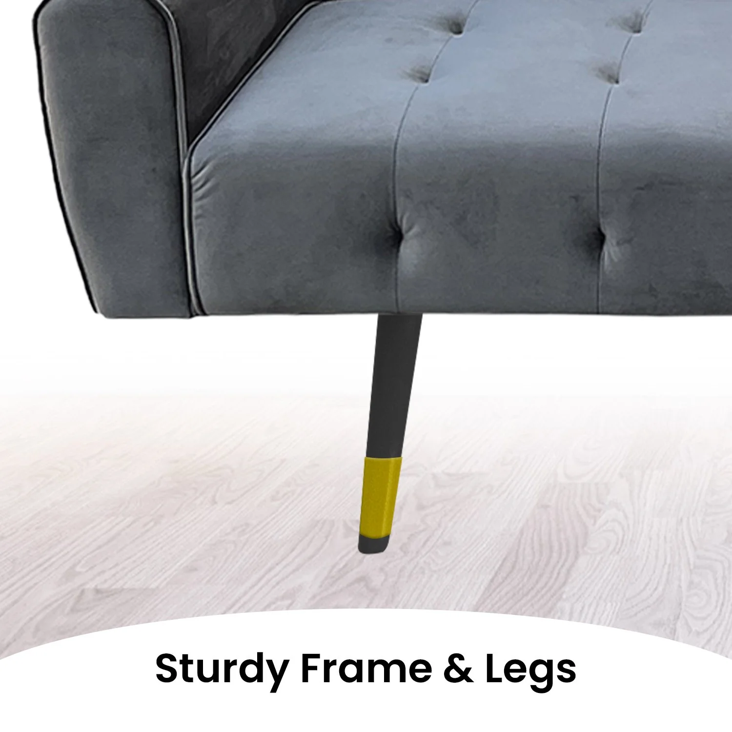 Milli 3-Seater Tufted Velvet Sofa Bed - Dark Grey - Nurns