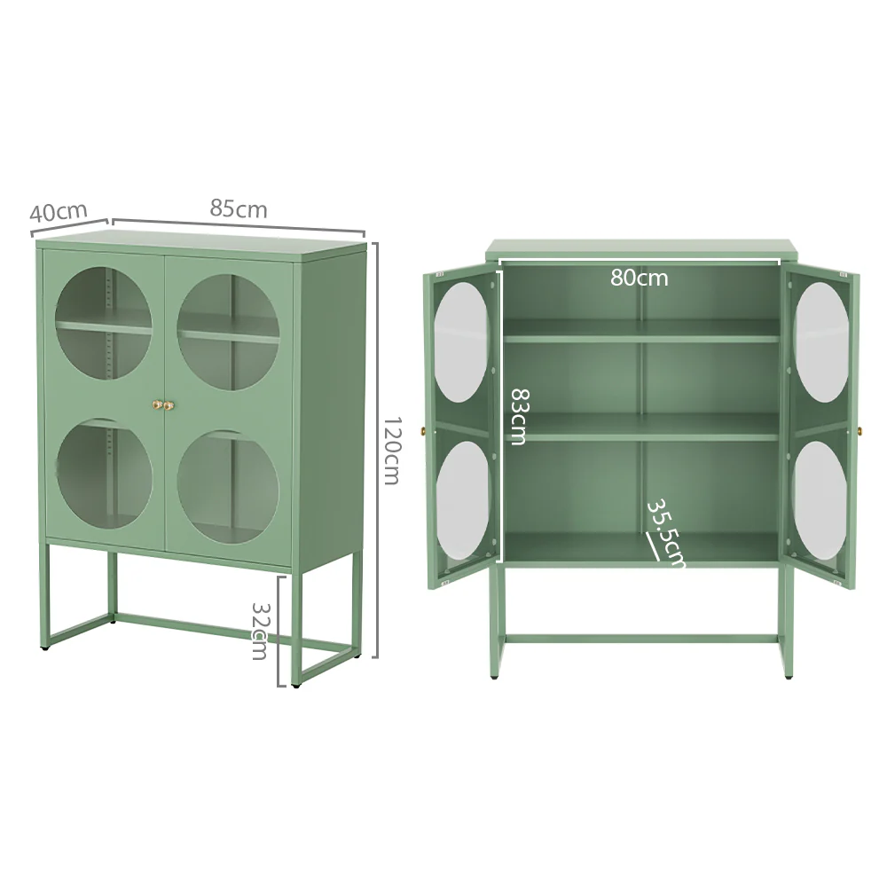 Kael Metal Buffet Sideboard Cabinet - Green - Nurns