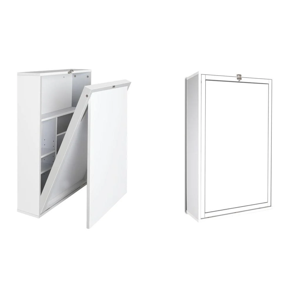 Artiss Computer Desk Bookshelf Wall Mount White - Nurns