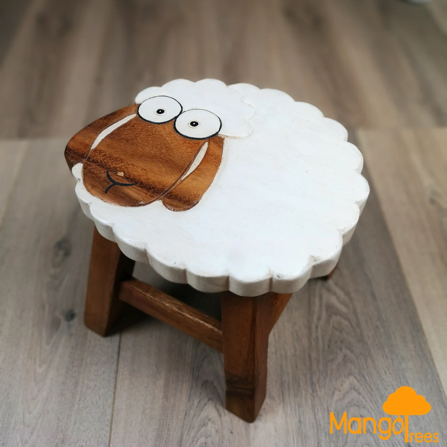 Kids Wooden Stool Long Ear Sheep - Nurns