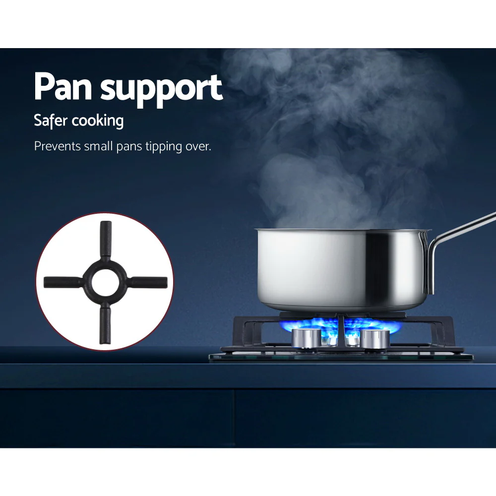 Devanti Gas Cooktop 30cm 2 Burner Black - Nurns