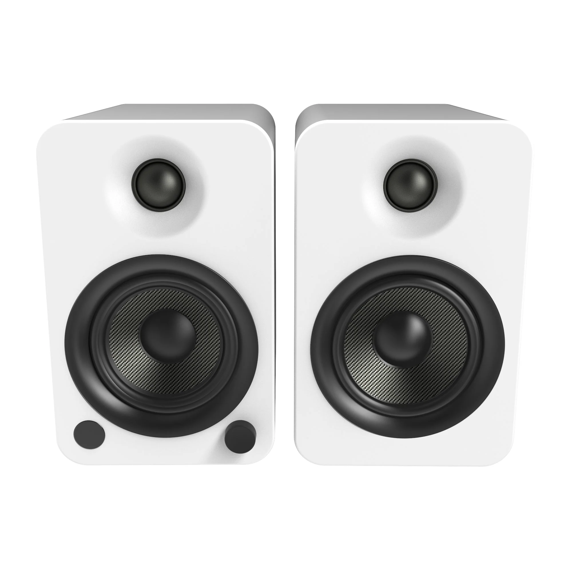 YU4 140W Powered Bookshelf Speakers with Bluetooth and Phono Preamp Pair Matte - White - Nurns