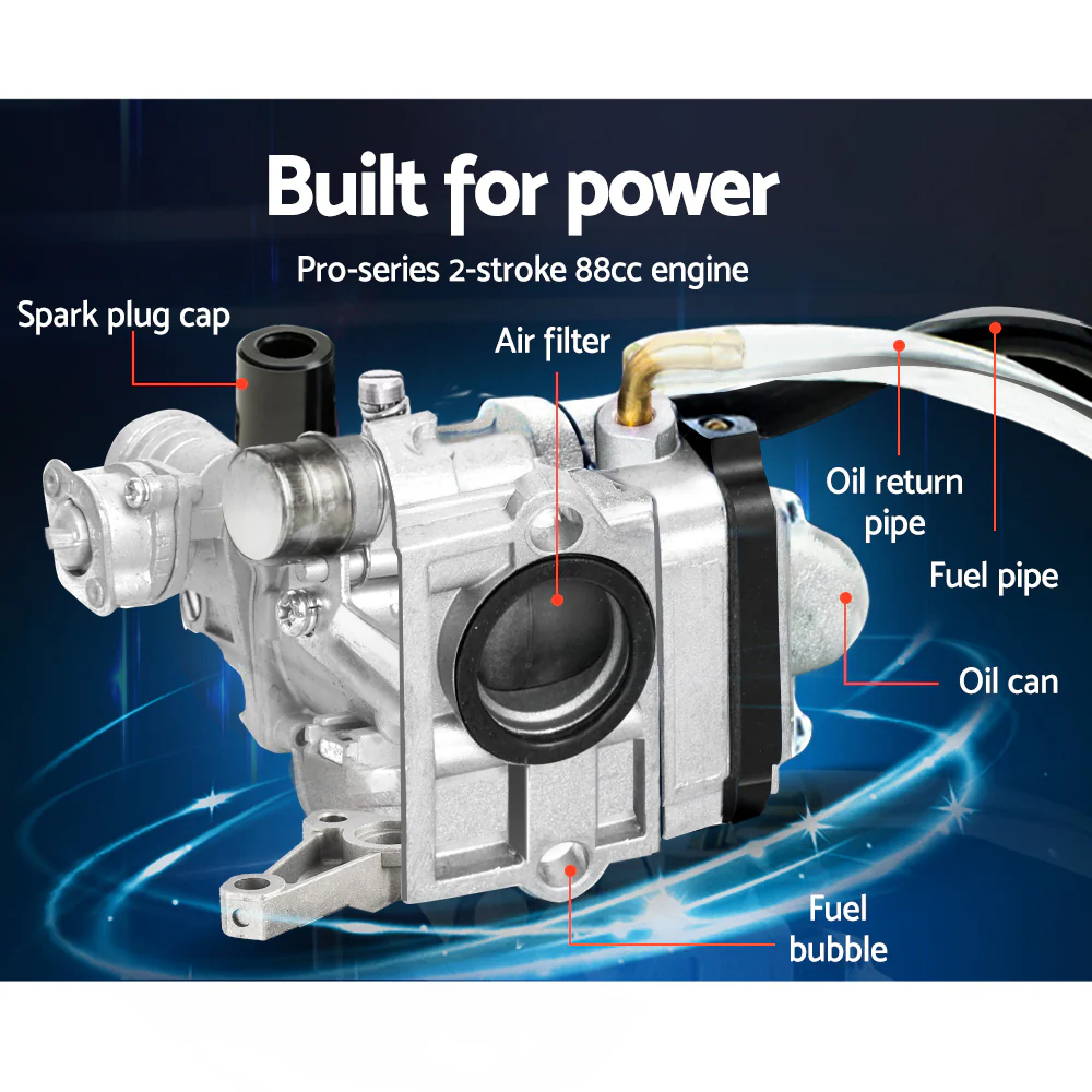 88CC Petrol Garden Cultivator Tiller Rotary Hoe 4 Tine Rototiller - Nurns