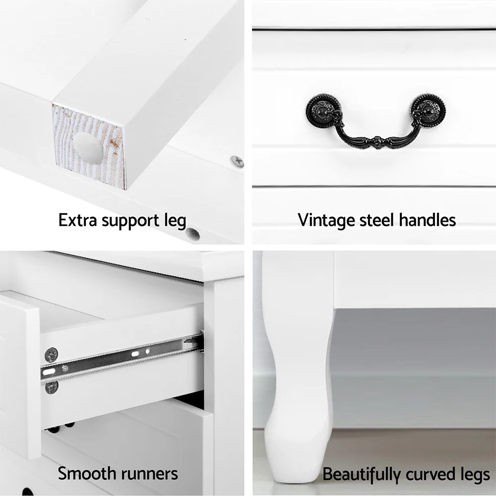 Artiss 6 Chest of Drawers - White - Nurns