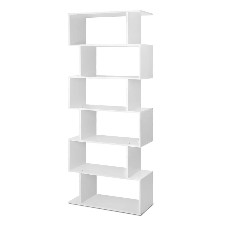 Artiss Bookshelf 6 Tiers - Riva White - Nurns