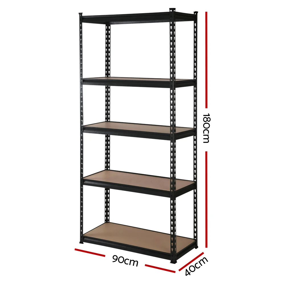 Giantz 4x1.8M Garage Shelving Warehouse Rack Pallet Racking Storage Shelve Black - Nurns