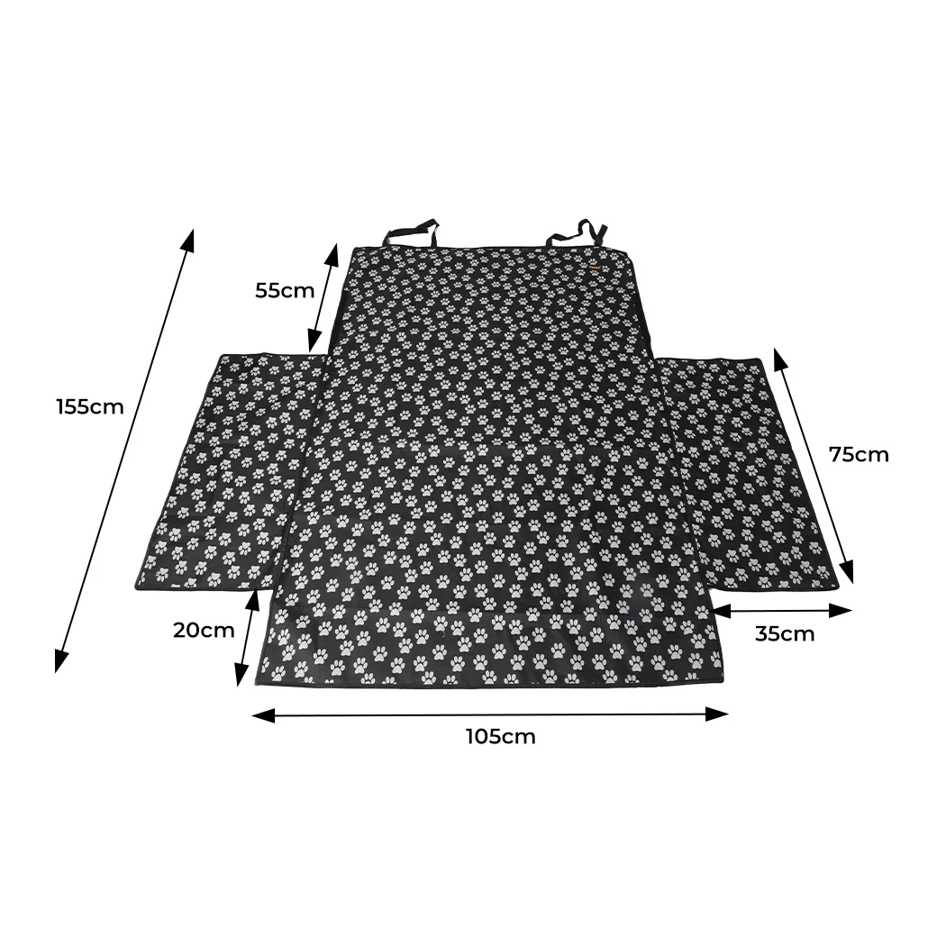 Pet Boot Car Seat Cover Hammock Nonslip Dog Puppy Cat Waterproof Rear Large Black - Nurns