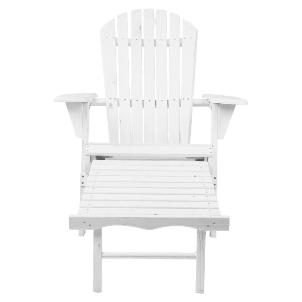 Adirondack Gardeon Sun Lounge Outdoor Chairs Wooden Foldable Patio Furniture - Nurns