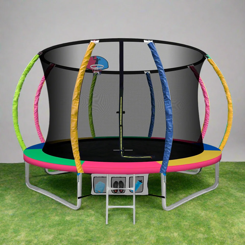 Everfit Trampoline for Kids 10FT with Ladder Enclosure Safety Net Rebounder Colors - Nurns