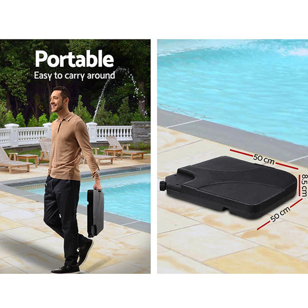 Instahut 3M Umbrella with 50x50cm Base Outdoor Umbrellas Cantilever Sun Stand UV Garden Grey - Nurns