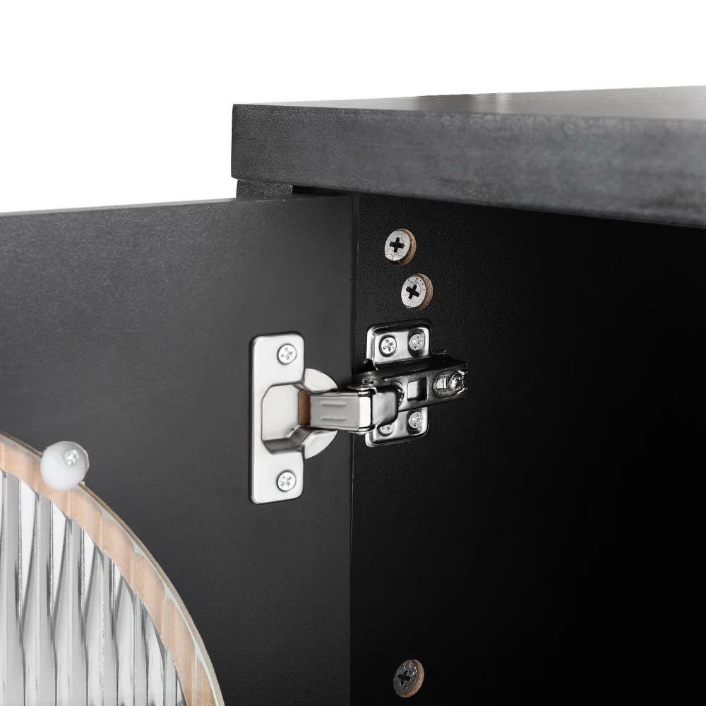 Matthew Buffet Sideboard Shelves Double Doors - Black - Nurns