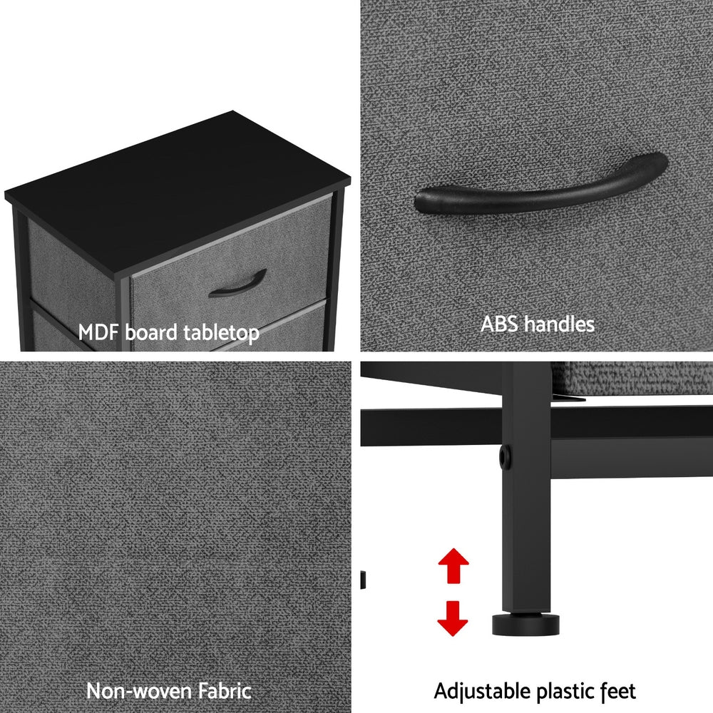 Artiss Chest of 4 Drawers Storage Dresser Tallboy - Grey - Nurns