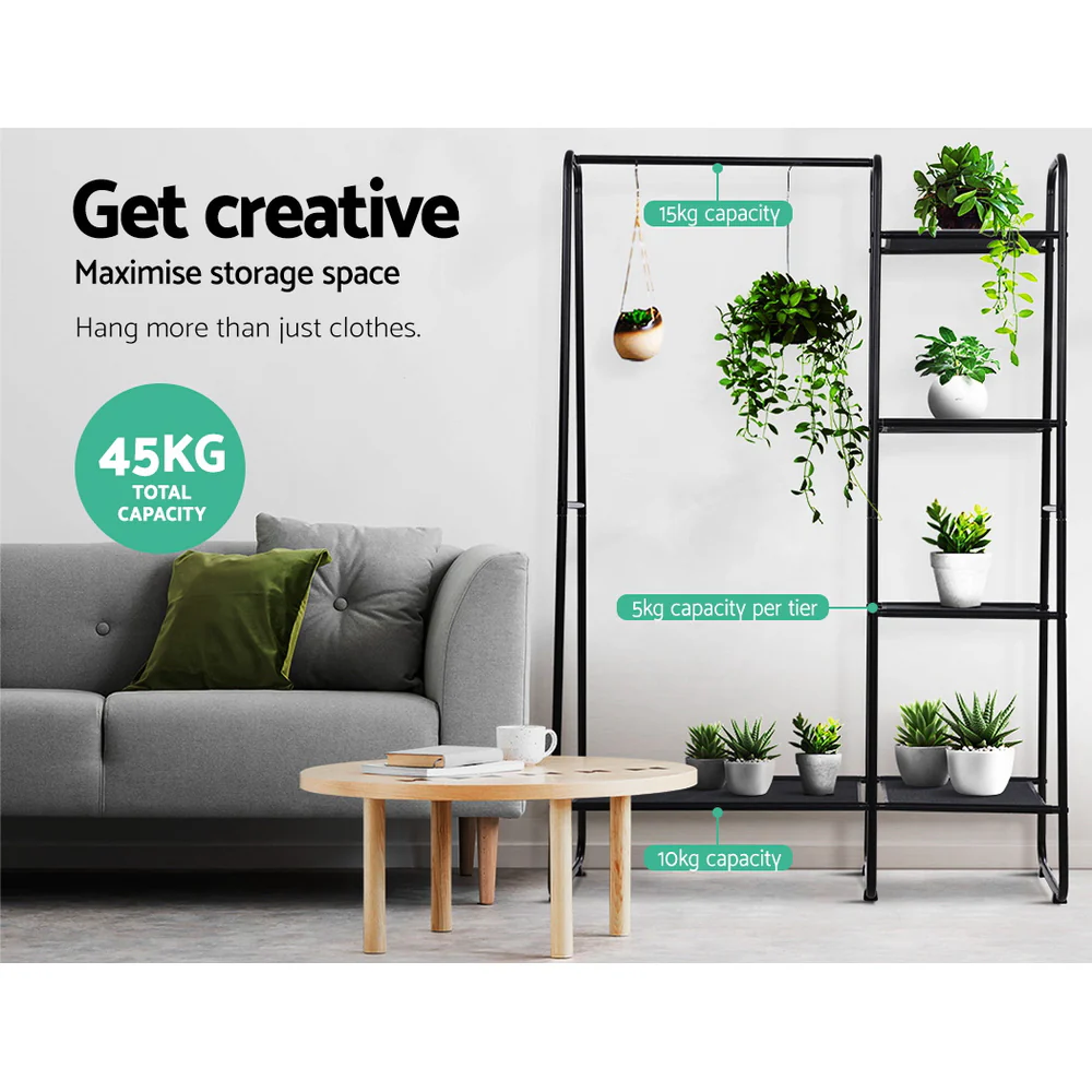 Wardrobe Clothes Rack Airer Coat Stand Closet 150cm - Nurns