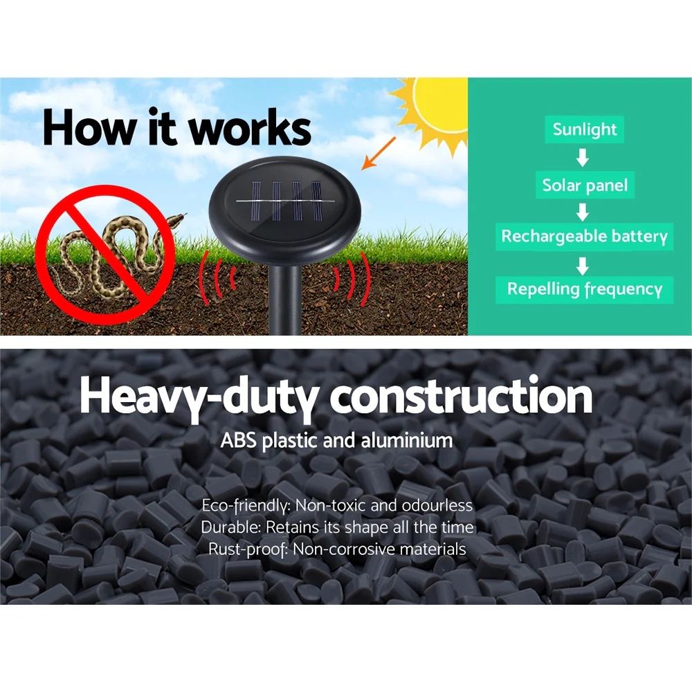 Set of 10 Solar Snake Repeller Powered Snake Repeller's Pest Repellent - Nurns