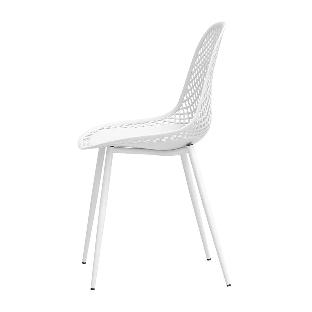 Henry Lounge Chair Patio Garden Furniture Set 4 Outdoor Dining Chairs - White - Nurns