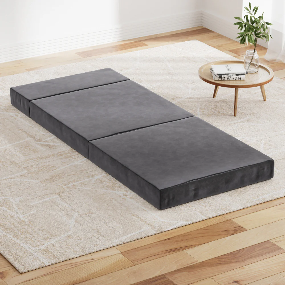 Penelope 12cm Folding Foam Portable Mattress Grey - Single - Nurns